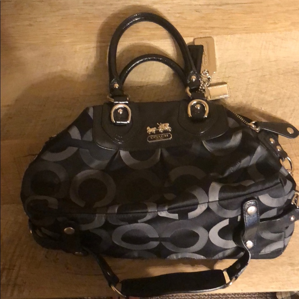 Coach Monogrammed Black Satchel